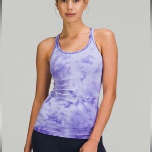 Lululemon Ebb to Street Tank Top In Marble Dye Charged Indigo Size 14